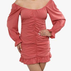 Women's Sexy Bodycon Mini Dress Long Puff Sleeve